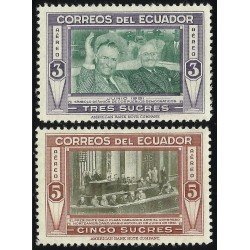 Ecuador A- 232/33 1952 Aéreo Visita Presidente Plaza MH Ecuador A- 232/33 1952 Aéreo Visita Presidente Plaza MH