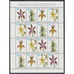 Guinea Ecuatorial 255/58 1999 Minihojita Orquídeas MNH