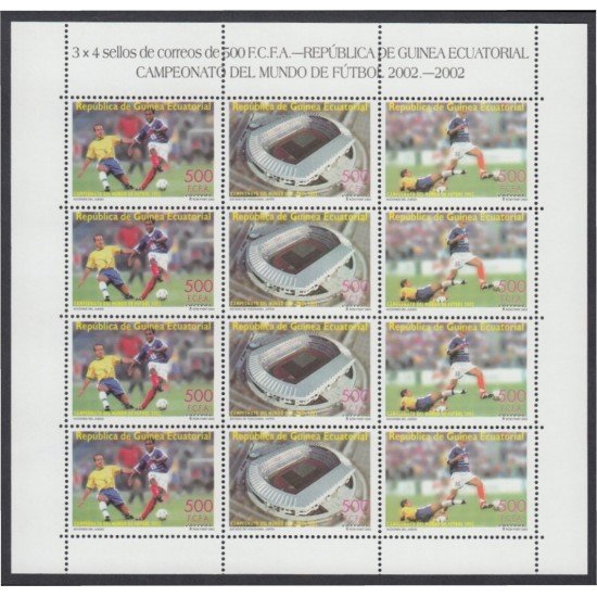 Guinea Ecuatorial 304/06 2003 Minihojita Copa del Mundo de Fútbol 2002 MNH Guinea Ecuatorial 304/06 2003 Minihojita Copa del Mundo de Fútbol 2002 MNH