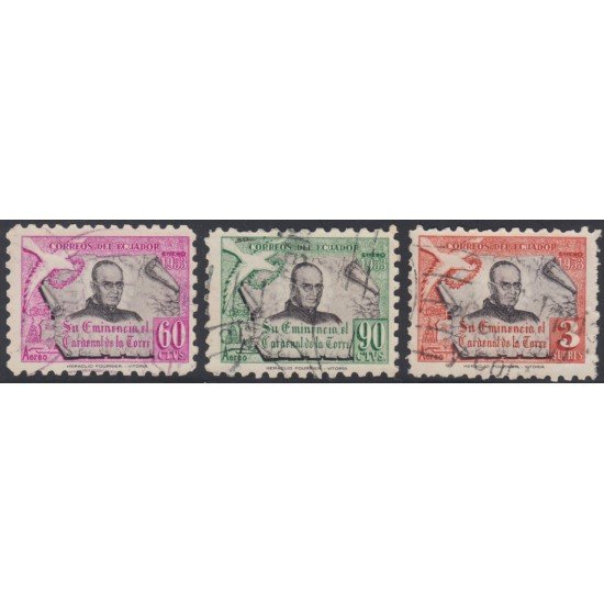 Ecuador A- 250/52 1953 Su Eminencia el Cardenal de la Torre Religión bird Usados 