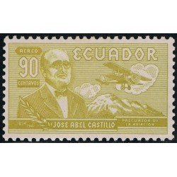 Ecuador A- 281 1955 Aéreo Cº José Abel Castillo Avión Variedad Variety de color 