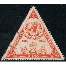 Ecuador A- 303 1956 10 Aniverasrio Naciones Unidas Usado