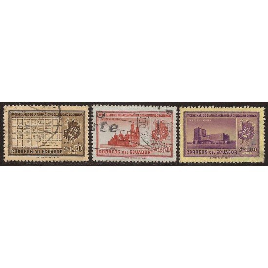 Ecuador A- 306/08 1957 Aéreo 4 Centenario de la Ciudad de Cuenca Usados