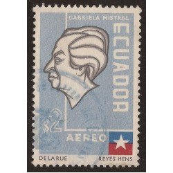 Ecuador A- 312 1957 Aéreo Poeta Chilena Gabriela Mistral Usado