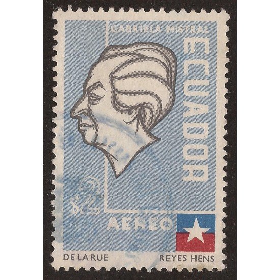 Ecuador A- 312 1957 Aéreo Poeta Chilena Gabriela Mistral Usado Ecuador A- 312 1957 Aéreo Poeta Chilena Gabriela Mistral Usado