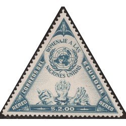Ecuador A- 316 1957 Aéreo Homenaje a las Naciones Unidas MNH