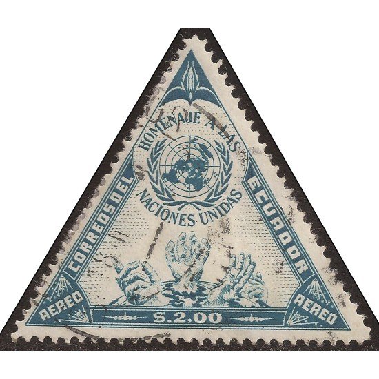 Ecuador A- 316 1957 Aéreo Homenaje a las Naciones Unidas Usado
