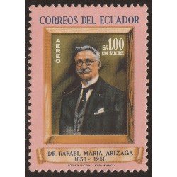 Ecuador A- 321 1958 Aéreo Dr. Rafael María Arizaga MNH