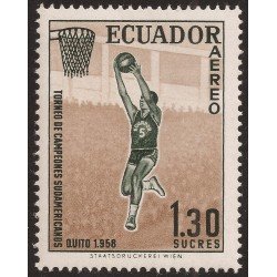 Ecuador A- 323 1958 Aéreo Campeonato Sudamericano Basket MNH
