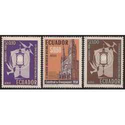 Ecuador A- 324/26 1958 Aéreo 3 Congreso Eucarístico Nacional en Guayaquil MNH