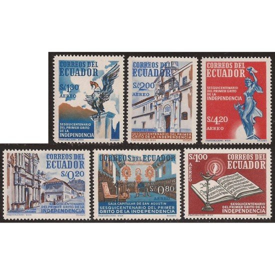 Ecuador A- 346/51 1959 Aéreo 60 Primer Grito de la Independencia MNH