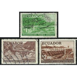 Ecuador A- 368/70 1960 Aéreo Inaguración de puentes Bridge Usados