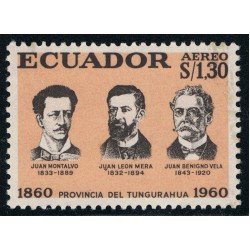 Ecuador A- 381 1961 Aéreo Cº Provincia de Tungurahua MOntalvo Leon Mera Benigno 