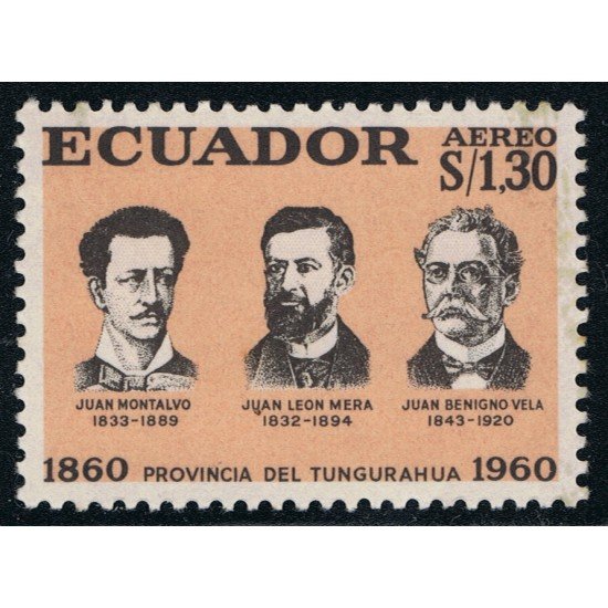 Ecuador A- 381 1961 Aéreo Cº Provincia de Tungurahua MOntalvo Leon Mera Benigno 