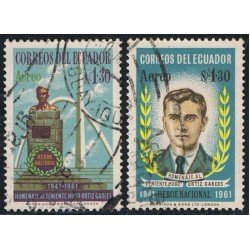 Ecuador A- 383/84 1961 20 Aniv. Muerte Teniente Hugo Ortiz Garges Usados