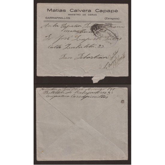<div><strong>España Carta Garrapinillos San Sebastián</strong></div>