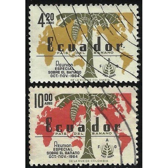 Ecuador A- 428/29 1964 Reunión especial sobre el Banano Usados
