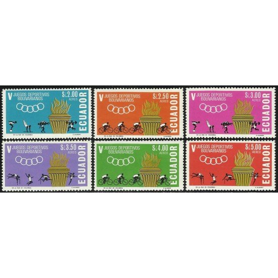 Ecuador A- 436/41 1965 5 Juegos Deportivos Panamericanos MNH