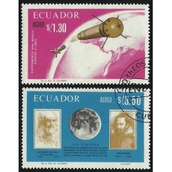 Ecuador A- 476/77 1967 Aéreo Satélites Italianos Usados Ecuador A- 476/77 1967 Aéreo Satélites Italianos Usados