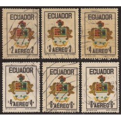 Ecuador A- 554/59 1972 Día de la Armada Militar Military Escudos Usados Ecuador A- 554/59 1972 Día de la Armada Militar Military Escudos Usados