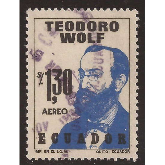 Ecuador A- 580 1974 Aéreo 50 Aniversario Muerte Teodoro Wolf Usado