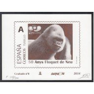 España Spain Grabado 8 Barnafil 2016 50 Av Floquet de Neu Copito de nieve Gorila Fauna  