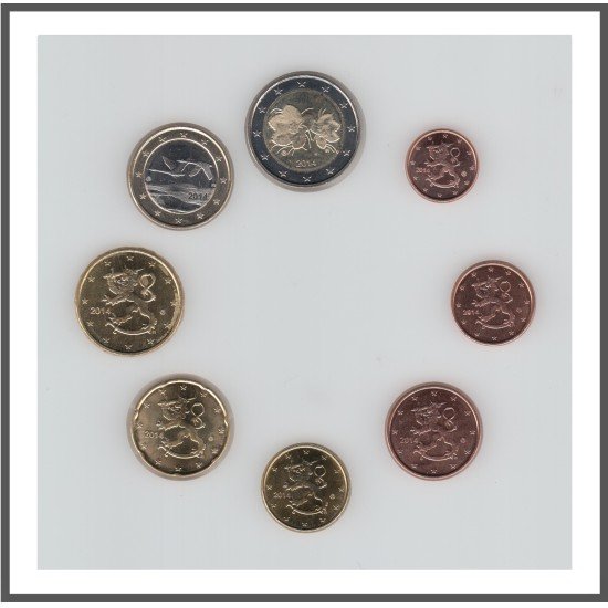 Finlandia 2014 Emisión monedas Sistema monetario euro € Tira
