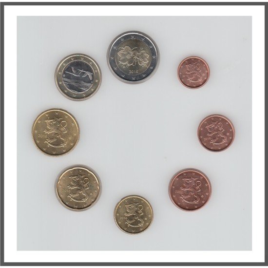 Finlandia 2016 Emisión monedas Sistema monetario euro € Tira Finlandia 2016 Emisión monedas Sistema monetario euro € Tira