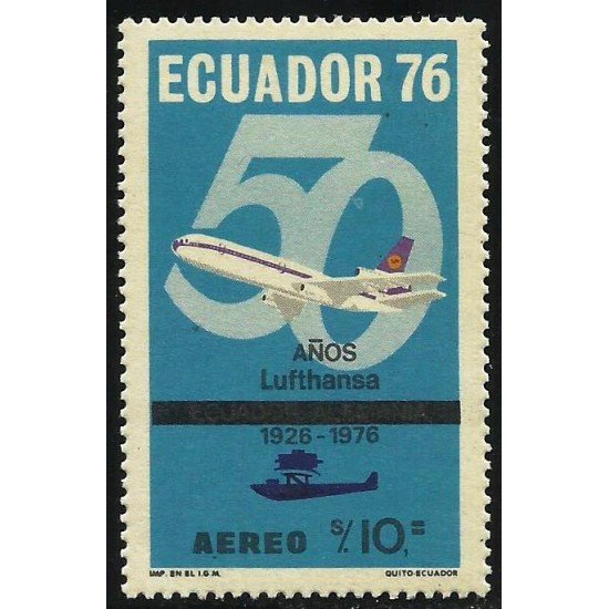 Ecuador A- 617 1975 50 Años Lufthansa Avión MH
