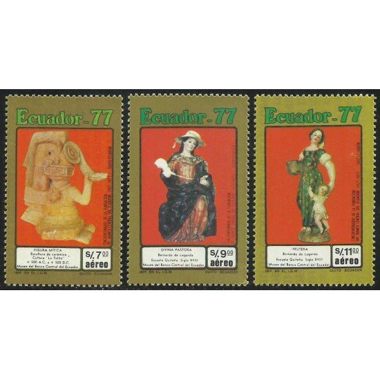 Ecuador A- 641/43 1977 50 Aniversario banco Central Museo de la banca MNH Ecuador A- 641/43 1977 50 Aniversario banco Central Museo de la banca MNH