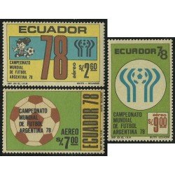 Ecuador A- 658/60 1978 Campeonato Mundial Fútbol Football Argentina 78 MNH