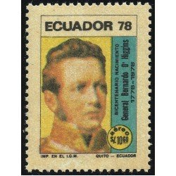 Ecuador A- 668 1978 General Bernardo O Higgins Militar Military MNH