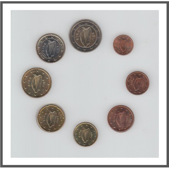 Irlanda 2011 Emisión monedas Sistema monetario euro € Tira Irlanda 2011 Emisión monedas Sistema monetario euro € Tira