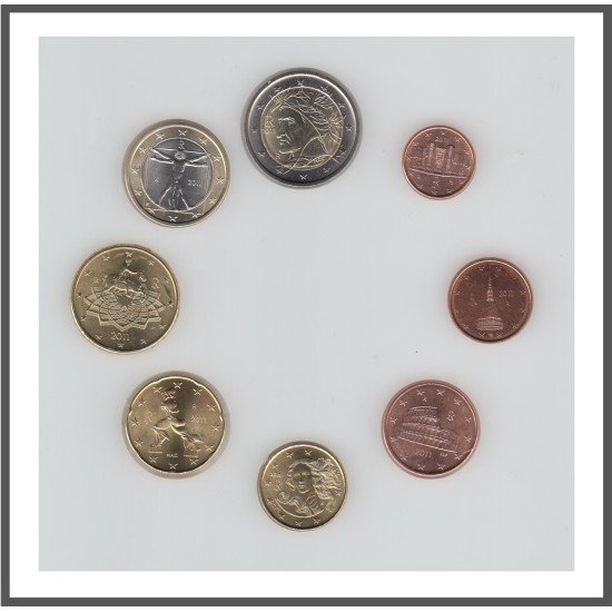 Italia 2011 Emisión monedas Sistema monetario euro € Tira Italia 2011 Emisión monedas Sistema monetario euro € Tira