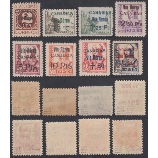 España Spain Canarias 44/51 1938 Sellos Nacionales Habilitados Isabel II MNH España Spain Canarias 44/51 1938 Sellos Nacionales Habilitados Isabel II MNH