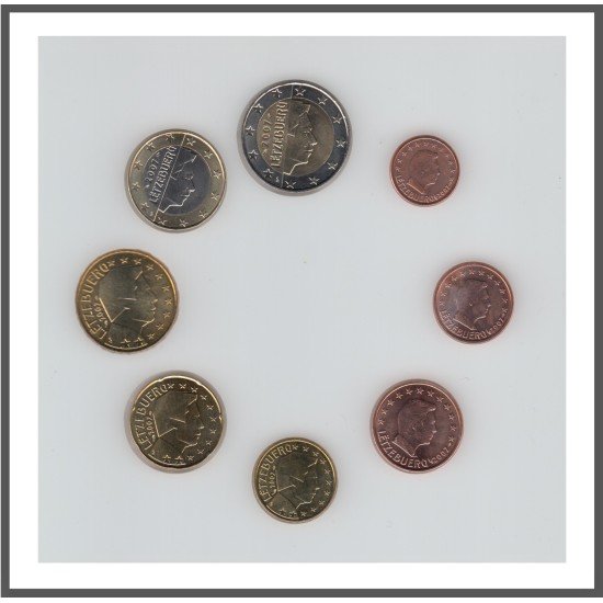 Luxemburgo 2007 Emisión monedas Sistema monetario euro € Tira Luxemburgo 2007 Emisión monedas Sistema monetario euro € Tira