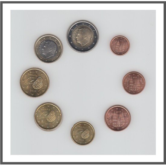 España 2015 Emisión monedas Sistema monetario euro € Tira España 2015 Emisión monedas Sistema monetario euro € Tira