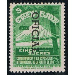 Ecuador S- 18 1941 Servicio Oficial Exposición Internacional Puerta de Oro MNH Ecuador S- 18 1941 Servicio Oficial Exposición Internacional Puerta de Oro MNH