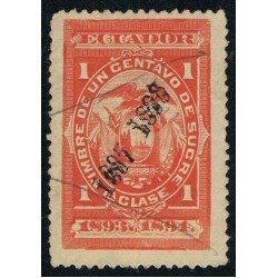 Ecuador Fiscal 89Ba 1897 Variedad Variety Doble sobrecarga 