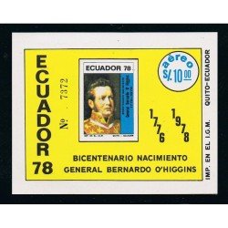 Ecuador Hojita block 40 1978 Bicentenario nacimiento Bernardo O´Higgins MNH Ecuador Hojita block 40 1978 Bicentenario nacimiento Bernardo O´Higgins MNH