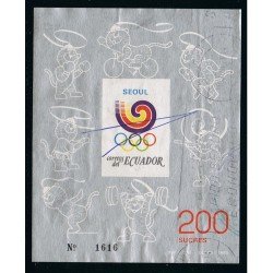Ecuador Hojita Block 81 1989 SEOUL Juegos olímpicos Olympics Games usado Ecuador Hojita Block 81 1989 SEOUL Juegos olímpicos Olympics Games usado