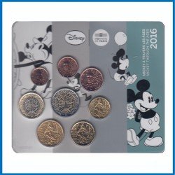 Francia France 2016 Cartera Oficial Monedas € euros ed. especial Blister  Disney Mickey Tirada: 500
