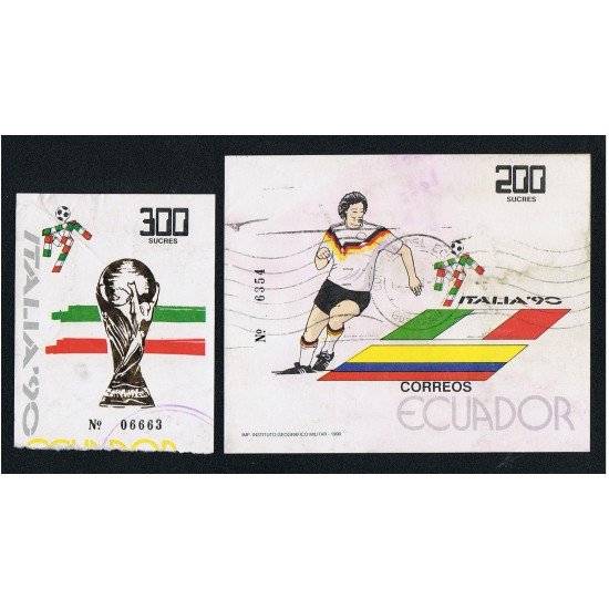 Ecuador Hojita Block 95/96 1990 Copa del mundo de Fútbol Usado Ecuador Hojita Block 95/96 1990 Copa del mundo de Fútbol Usado