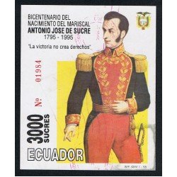 Ecuador Hojita Block 99 1995 Bicentenario nacimiento del mariscal Antonio José de Sucre Usado