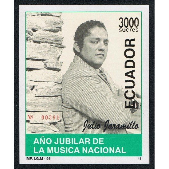 Ecuador Hojita Block 100 1996 Año jubilar de la Música Nacional MNH Ecuador Hojita Block 100 1996 Año jubilar de la Música Nacional MNH
