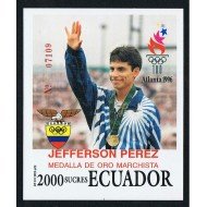 Ecuador Hojita Block 102 1996 Juegos olímpicos de Atlanta Jefferson Perez MNH Ecuador Hojita Block 102 1996 Juegos olímpicos de Atlanta Jefferson Perez MNH