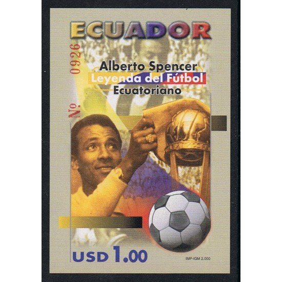 Ecuador Hojita Block 103 2000 Alberto Spencer Leyenda del Fútbol Football MNH Ecuador Hojita Block 103 2000 Alberto Spencer Leyenda del Fútbol Football MNH
