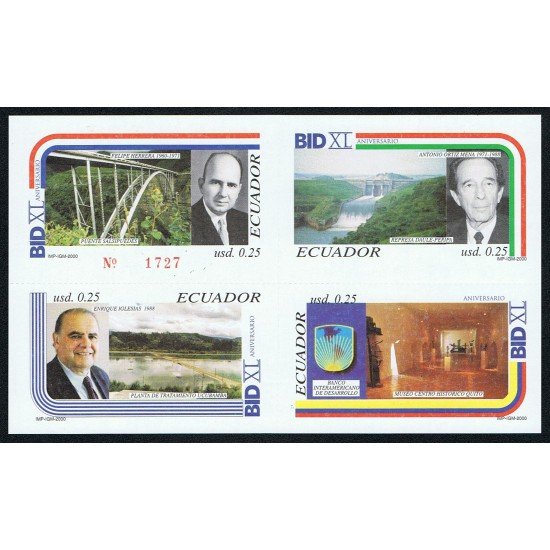 Ecuador Hojita Block 105 2000 40 aniversario de la BID MNH Ecuador Hojita Block 105 2000 40 aniversario de la BID MNH