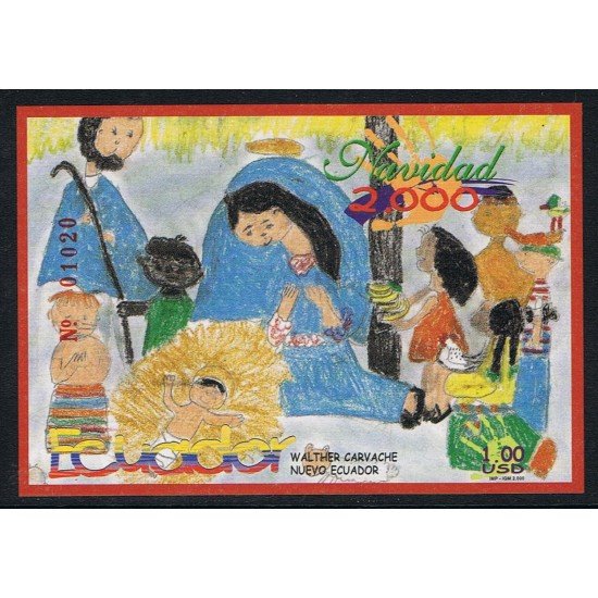 Ecuador Hojita Block 108 2000 Navidad Noel Christmas MNH Ecuador Hojita Block 108 2000 Navidad Noel Christmas MNH