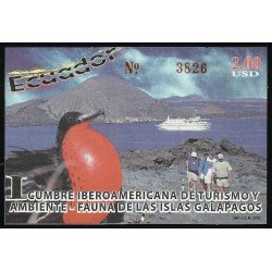Ecuador Hojita Block 117 2002 Cumbre iberoamericana Galápagos fauna barco Ecuador Hojita Block 117 2002 Cumbre iberoamericana Galápagos fauna barco